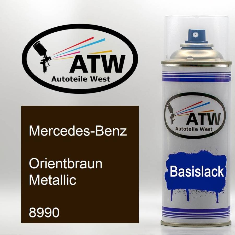 Mercedes-Benz, Orientbraun Metallic, 8990: 400ml Sprühdose, von ATW Autoteile West.